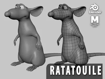 Mouse  Ratatouille Low-poly 3D model