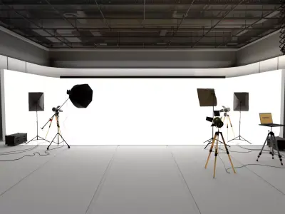 Lighting Studio Scene 3D Blend File Free model 3D model