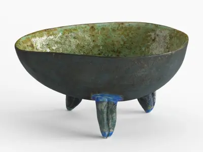 Handmade Ceramic Bowl - Egg shape 3D model