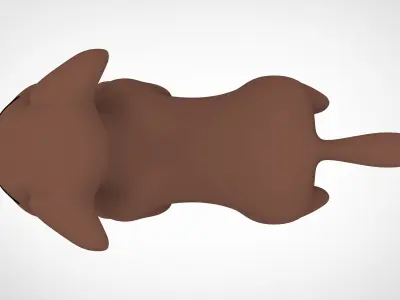 Chocolate Labrador Low-poly 3D model