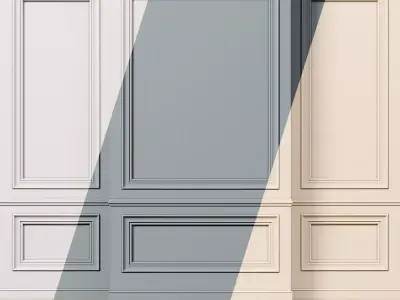 Wall molding 9 Boiserie classic panels Low-poly 3D model