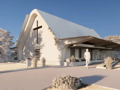Two Church Design  3D model
