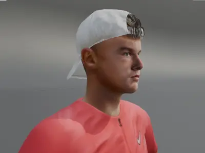 3D Model of a Tennis Champion Holger Rune Low-poly 3D model