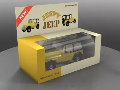 Yellow Toy Car in a Package 3D model