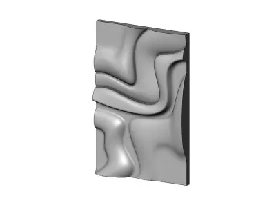 Panel organic sculpture wall art relief  3D print model