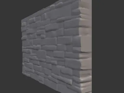 Dirt Covered Stone Wall Module 3D model
