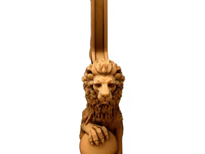 Lion Balustrade 3D model 3D model