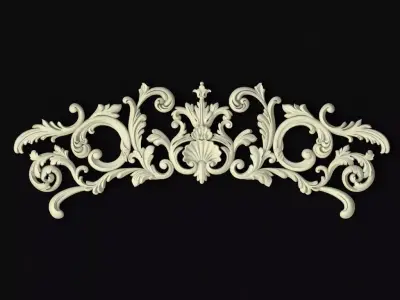 Central decor ornament for furniture 3D model 925
