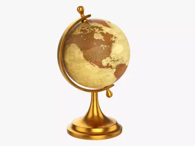Decorative vintage table globe 3D model