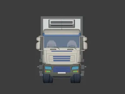 Generic Refrigerator Truck -- Small Container Truck -- Box Truck 3D model