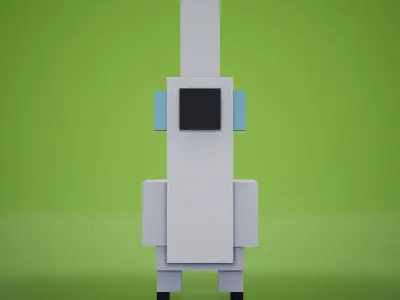 Voxel - Cockatoo Parrot Low-poly 3D model