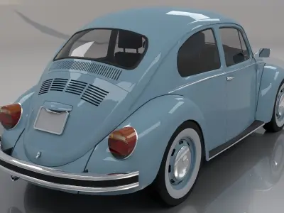 Volkswagen Beetle Last Edition - Ultima Edicion 2003 Low Poly 3D model