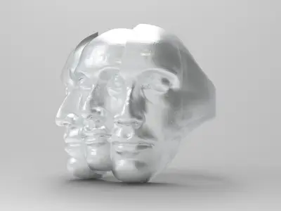 HUMAN FACE RING 3D print model