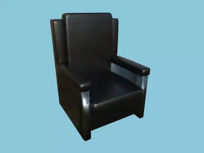Full Black Armchair - Furniture Interior Design Low-poly 3D model