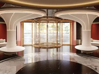 Light-Luxury Spa Lobby with Reception 3D model