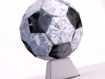 Crystal Football Trophy Low-poly 3D model