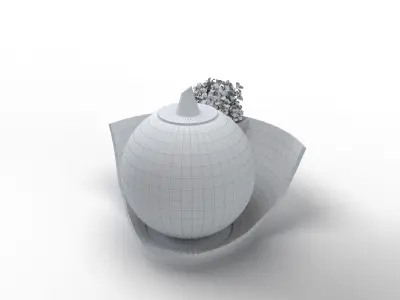 Flowerpot egg with plant in it 3D model