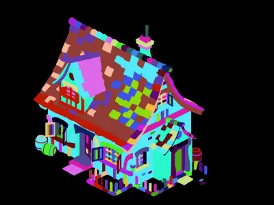 Game Cartoon - House 02 3D model