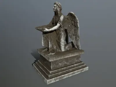 Angel Statue Low-poly 3D model