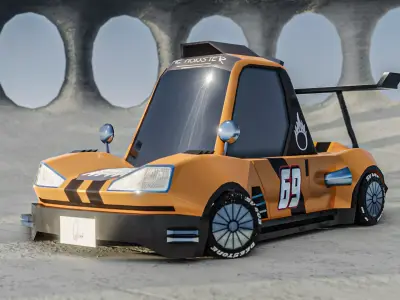 Stylized Racing Car  Low-poly 3D model