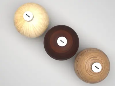 Wooden Christmas Balls Set 3D model