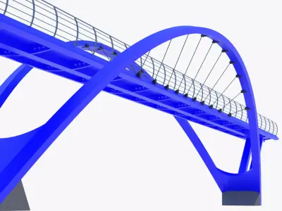 Pedestrian bridge PBR III 3D model