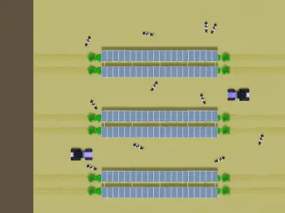 Lowpoly Agricultural Solar Energy Systems Type-1 Low-poly 3D model