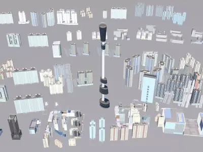 Modern office building Guangzhou Tower small Manwaist office 3D model