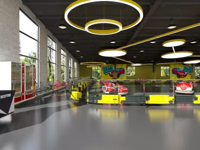 Go-kart bumper car Low-poly 3D model