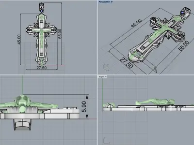 Jesus Cross Pendant 9902 3D print model