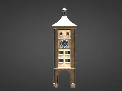 German Clock tower 3D model