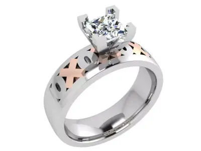 Princess Diamond Ring 3552 3D print model