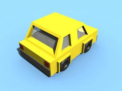Low poly small car Low-poly 3D model