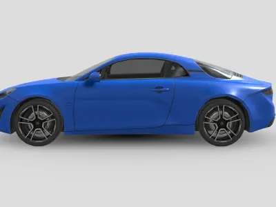 Renault Alpine A110 2018 Low-poly 3D model