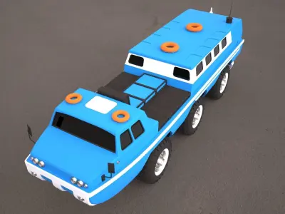 ZIL-49061 water and land vehicle 3d model 3D model