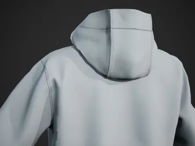 White Snowboard Hoodie Style 2 Low-poly 3D model