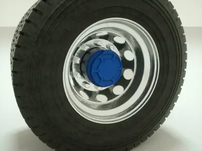 Truck tires and wheels 3D model