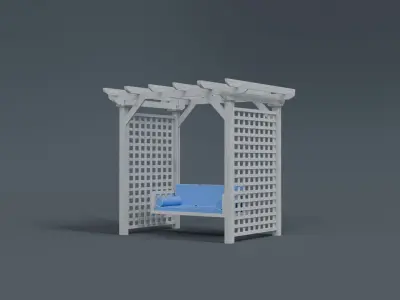 Wooden Swing Free low-poly 3D model