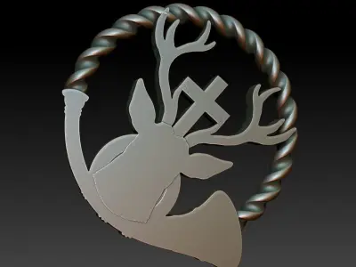Deer with cross 3D print model
