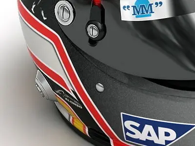 Helmet F1 2007 Fernando Alonso 3D model