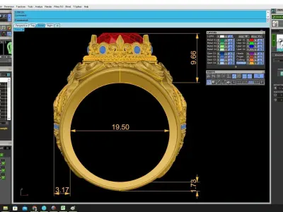 Luxury Vintage Red Gemstone Men Ring 3D Jewelry Model 3716 3D print model