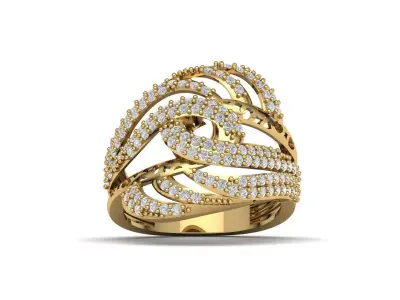 STL 3DM Women Ring Womens Ring Diamonds With Stone Model 3D print model