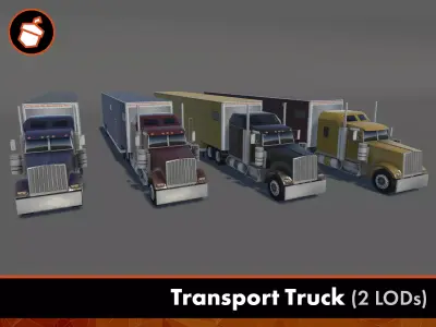 Transport Truck  Low-poly 3D model