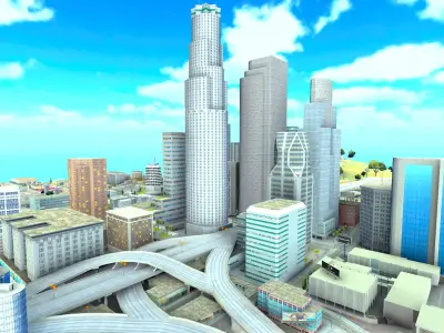 Entire GTA San Andreas Map for Unity Low-poly 3D model