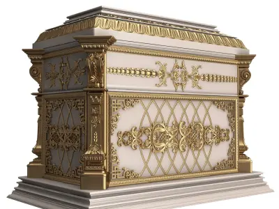 Chest 07 White Low-poly 3D model