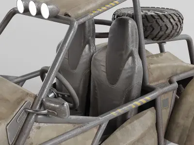 Sand Buggy vehicle for games Low-poly 3D model