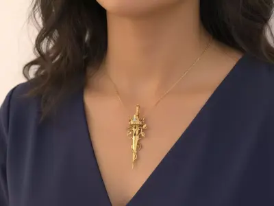 Blade of Sovereignty Pendant jewelry  - for Her Valentine 3D print model