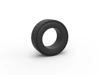 Rear tire of vintage dragster Version 6 Scale 1 to 25 3D print model