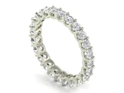 U Shaped Eternity Ring 2 point 6 mm stone size swiss 14 and EU54 3D print model