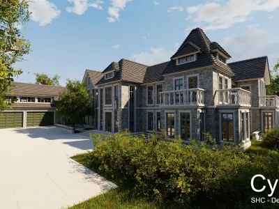 Large Mansion 2021 Blender Eevee and Cycles 1 without furniture Low-poly 3D model